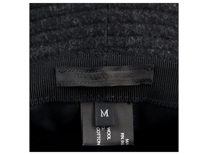 Chapéu bucket de lã e algodão com logo triangular Prada Cinza antracite - vista 8