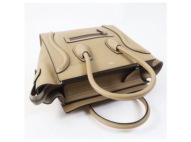 Céline Borsa micro shopper Luggage in pelle di vitello Celine Beige - vista 4