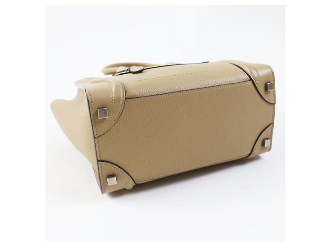 Céline Borsa micro shopper Luggage in pelle di vitello Celine Beige - vista 5