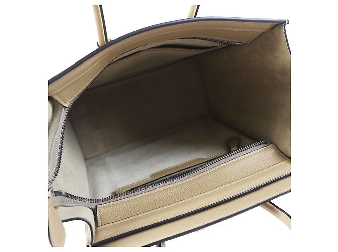 Céline Borsa micro shopper Luggage in pelle di vitello Celine Beige - vista 6