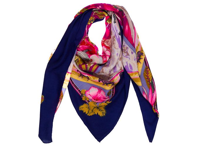 Hermès Accessorio HERMES Sciarpa 140 in Cashmere Rosa - 102252 - vista 2