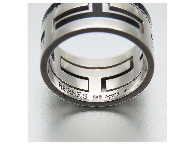 Hermès Hermes Silver925 Ring Move Asche #8.5 Schwarz - Ansicht 5