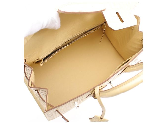 Sac à main Hermès Birkin 25 Alligator Vanille Beige - vue 2
