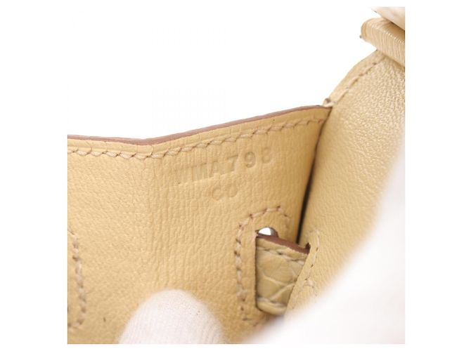 Sac à main Hermès Birkin 25 Alligator Vanille Beige - vue 3
