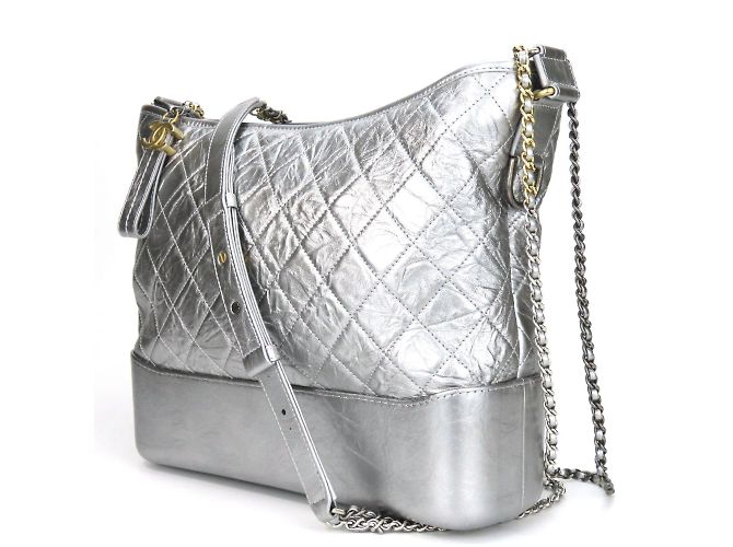 Borsa a Spalla Chanel Gabrielle Argento Metallico - vista 2
