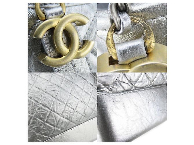 Borsa a Spalla Chanel Gabrielle Argento Metallico - vista 5