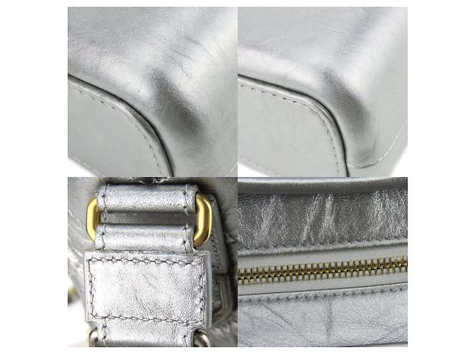 Borsa a Spalla Chanel Gabrielle Argento Metallico - vista 6