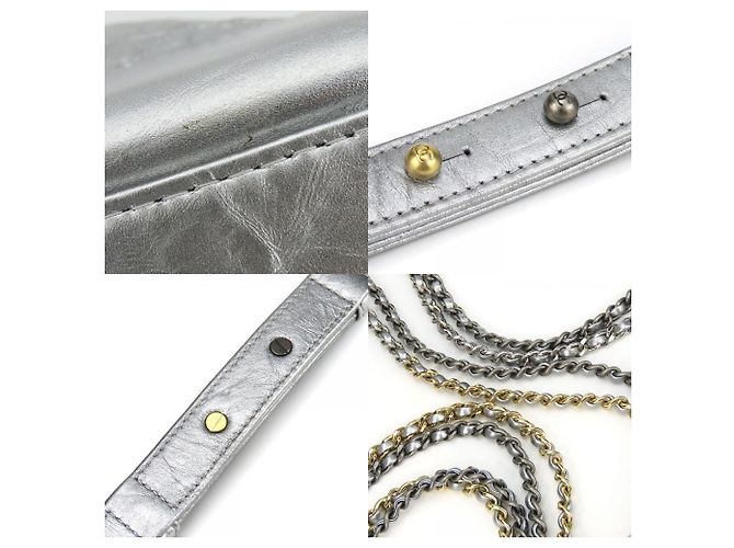 Borsa a Spalla Chanel Gabrielle Argento Metallico - vista 7