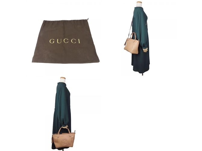 Borsa Gucci Soho in pelle beige - vista 10