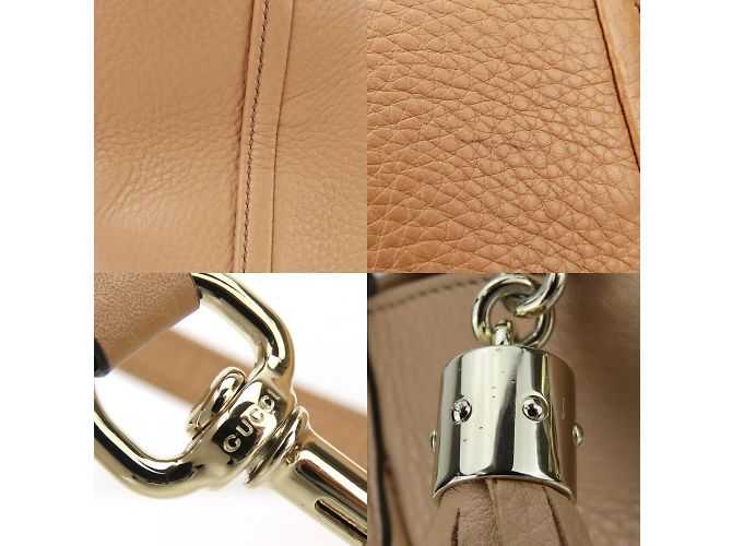 Borsa Gucci Soho in pelle beige - vista 3