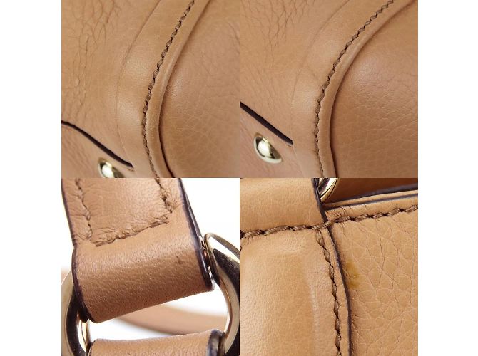 Borsa Gucci Soho in pelle beige - vista 6