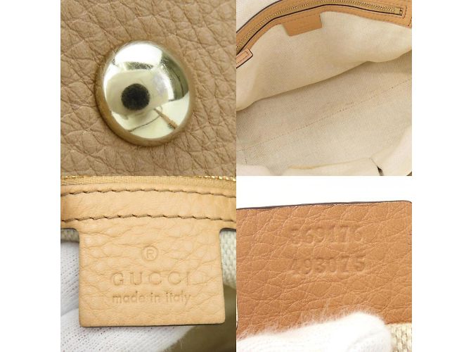Borsa Gucci Soho in pelle beige - vista 7