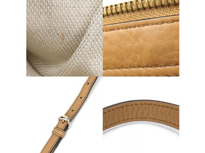 Borsa Gucci Soho in pelle beige - vista 9