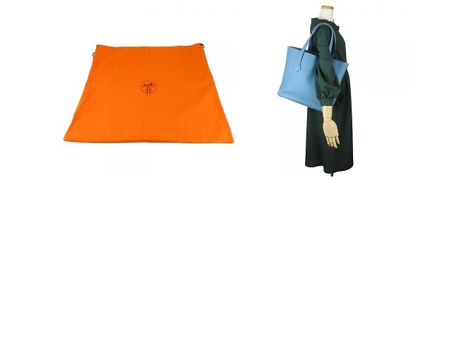 Hermès Borsa Tote Hermes Victoria Cabas 32 Blu - vista 10