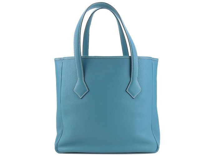 Hermès Borsa Tote Hermes Victoria Cabas 32 Blu - vista 11