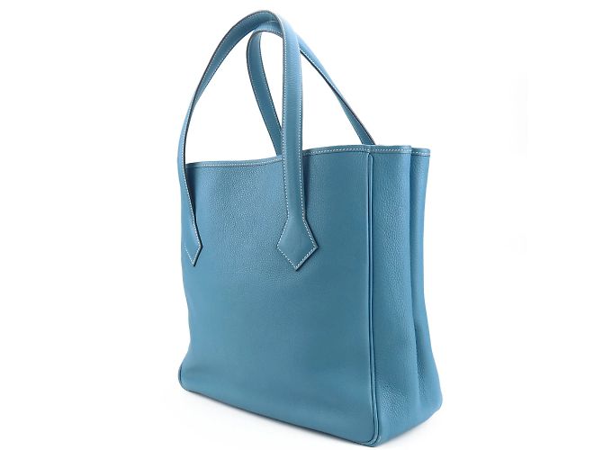 Hermès Borsa Tote Hermes Victoria Cabas 32 Blu - vista 2