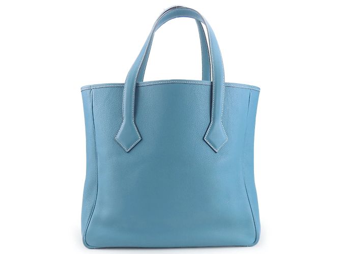 Hermès Borsa Tote Hermes Victoria Cabas 32 Blu - vista 3