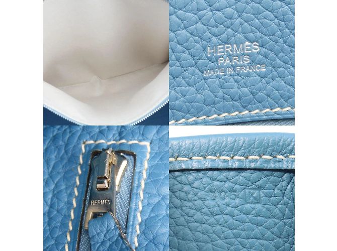 Hermès Borsa Tote Hermes Victoria Cabas 32 Blu - vista 8