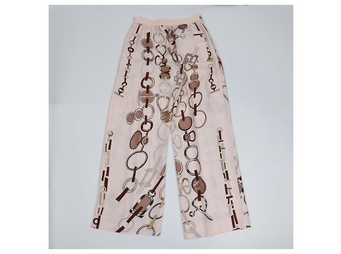 Hermès Pantalones HERMES T.FR Seda Rosa - vista 2