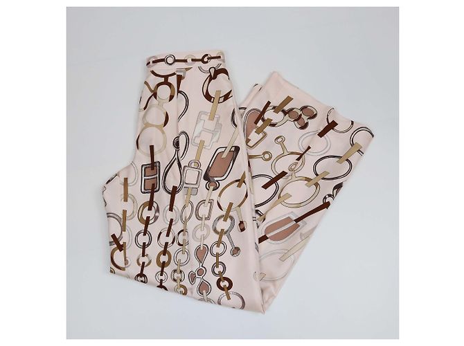 Hermès Pantalones HERMES T.FR Seda Rosa - vista 3