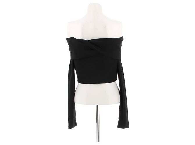 Off White Top Off-White T.FR 42 Viscosa Negro - vista 2