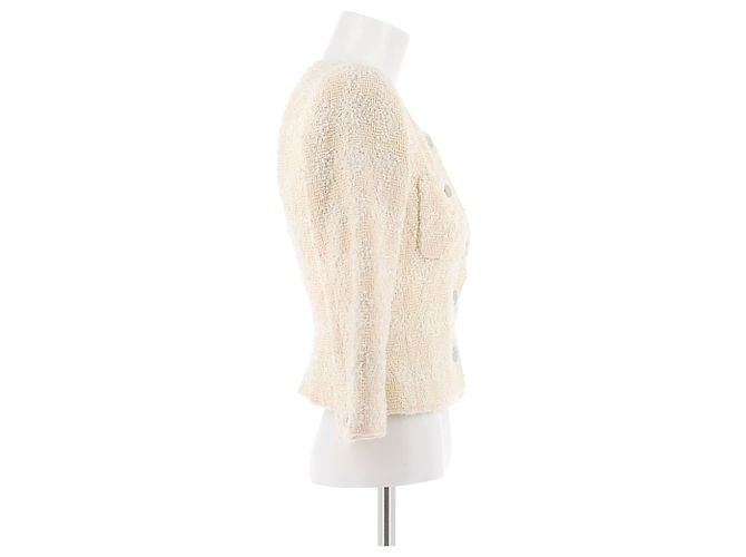 CHANEL Jacken T.FR 36 Tweed Weiß - Ansicht 2