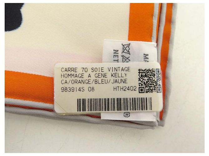 Hermès NUEVO BUFANDA HERMES HOMENAJE A GENE KELLY CUADRADO 70 CM EN SEDA NARANJA - vista 12