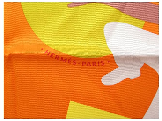 Hermès NUEVO BUFANDA HERMES HOMENAJE A GENE KELLY CUADRADO 70 CM EN SEDA NARANJA - vista 7