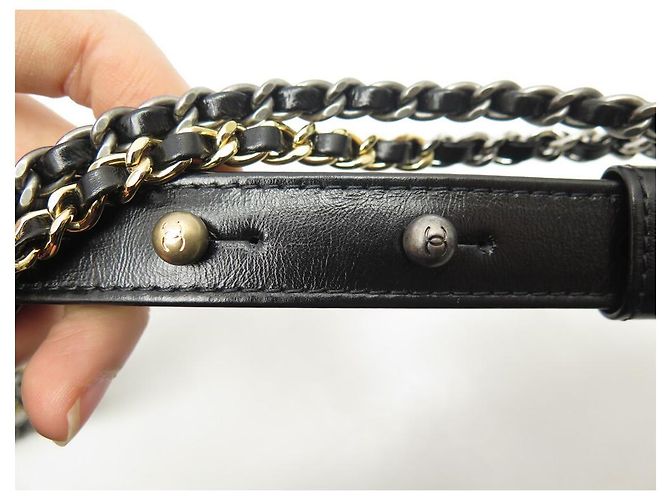 NUOVA BORSA A MANO CHANEL GABRIELLE PARIGI HAMBURGO FELTRO E PELLE Nero - vista 20