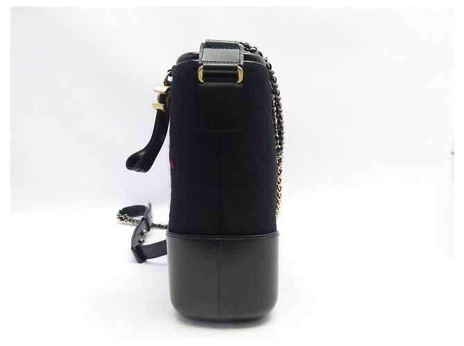 NUOVA BORSA A MANO CHANEL GABRIELLE PARIGI HAMBURGO FELTRO E PELLE Nero - vista 4