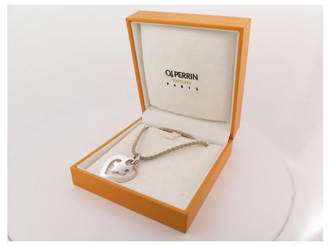 Collana Pendente O.J. Perrin Cuore Leggende MM Oro 18K 7g Corda Cartier - vista 11