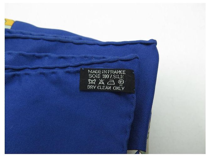Aline Hermès HERMES SCHAL DIE GÄRTEN VON ANDALUSIEN HONORE QUADRAT 90 AUS BLAUER SEIDE - Ansicht 12