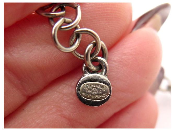 COLLANA CHANEL PERLE E LOGO CC 2004 CUORI MADEMOISELLE STRASS 48-54 COLLANA Argento - vista 4