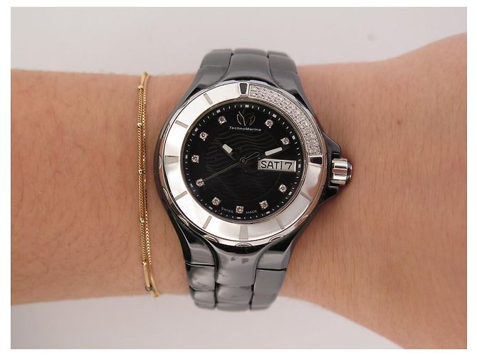 RELOJ TECHNOMARINE CRUISE 110027C QUARTZ 36 MM CERÁMICA DIAMANTES Negro - vista 12
