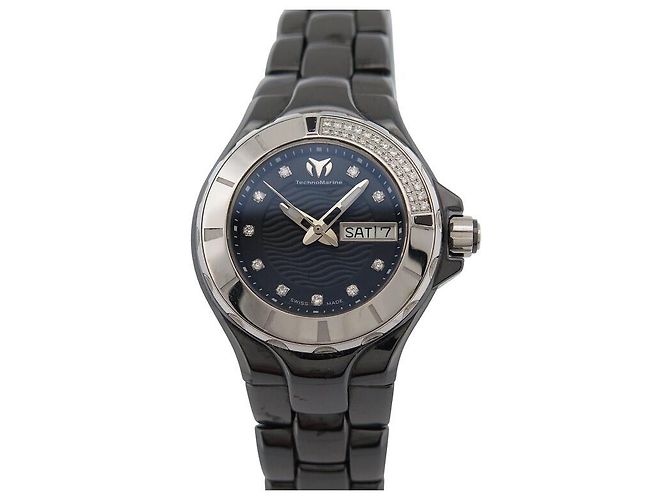 RELOJ TECHNOMARINE CRUISE 110027C QUARTZ 36 MM CERÁMICA DIAMANTES Negro - vista 2