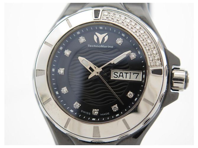 RELOJ TECHNOMARINE CRUISE 110027C QUARTZ 36 MM CERÁMICA DIAMANTES Negro - vista 3