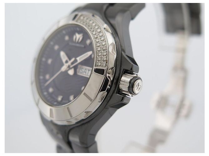RELOJ TECHNOMARINE CRUISE 110027C QUARTZ 36 MM CERÁMICA DIAMANTES Negro - vista 4