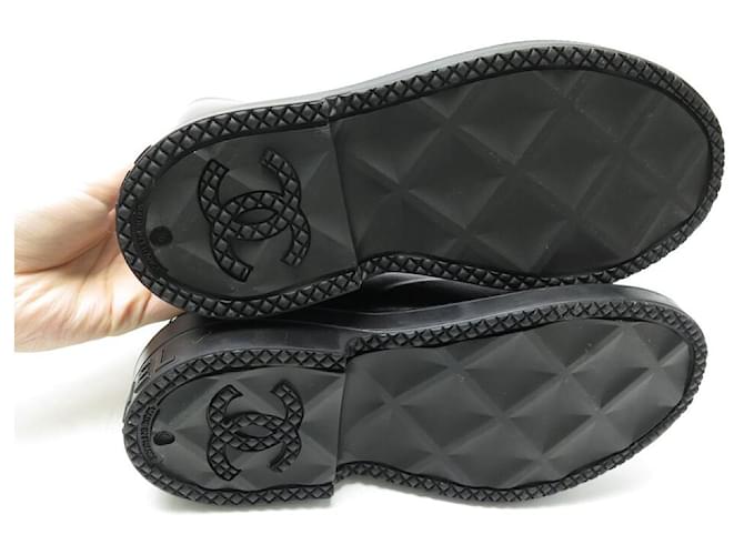 NUEVAS BOTAS DE LLUVIA CHANEL LOGO CC 36 BOTAS DE GOMA Negro - vista 7