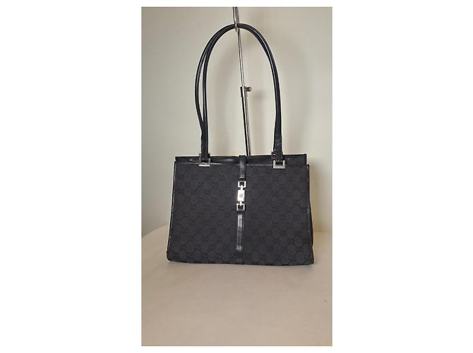 Borsa a mano Gucci Jackie in tessuto nero - vista 2