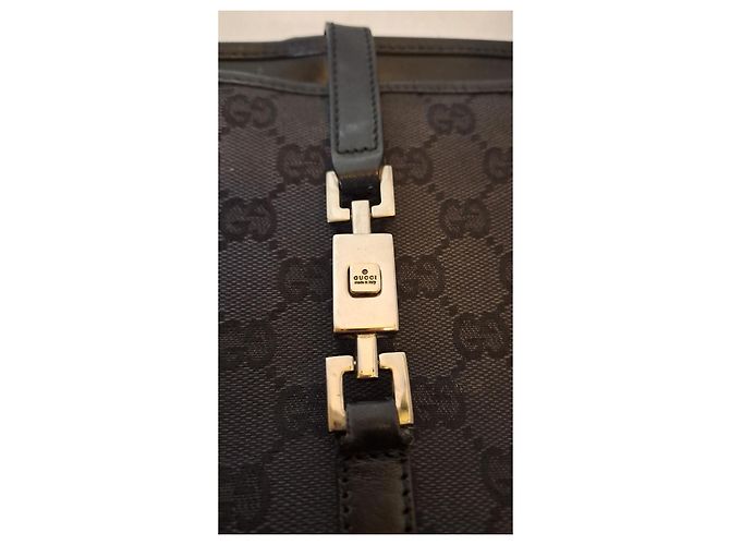 Borsa a mano Gucci Jackie in tessuto nero - vista 5