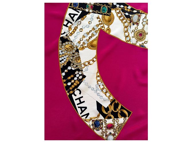 Stola Chanel in seta rosa - vista 5