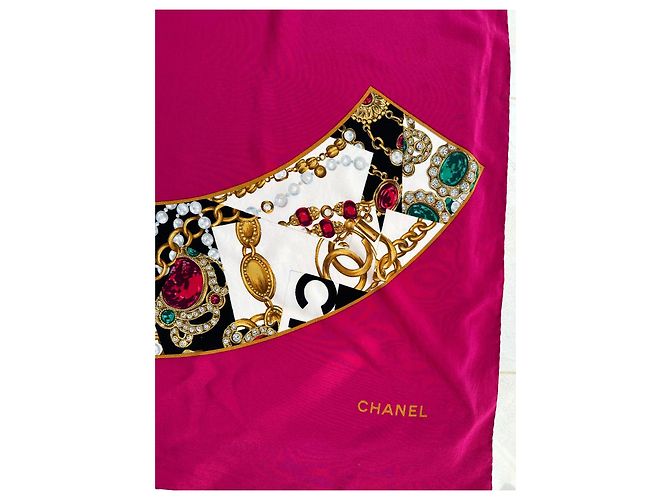 Stola Chanel in seta rosa - vista 6
