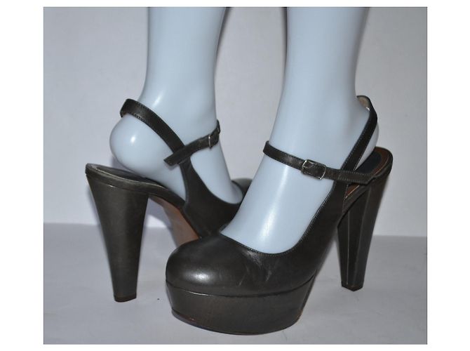 Décolleté Marni in pelle kaki Cachi - vista 2