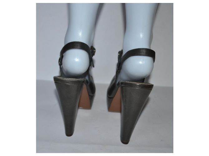 Décolleté Marni in pelle kaki Cachi - vista 4