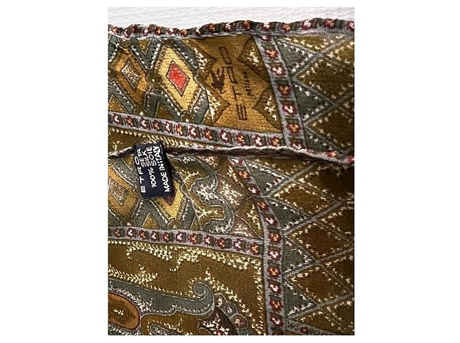 sciarpa in seta made in Italy, ETRO Cachi - vista 2