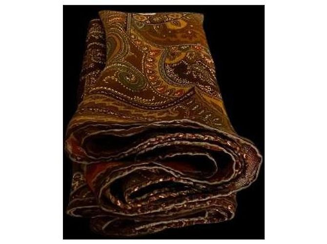 sciarpa in seta made in Italy, ETRO Cachi - vista 4