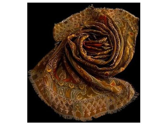 sciarpa in seta made in Italy, ETRO Cachi - vista 6