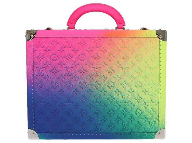 LOUIS VUITTON Taurillon Illusion Cotoville 40 Trunk Multicolor LV Auth yk15763S Multicolore - vista 13