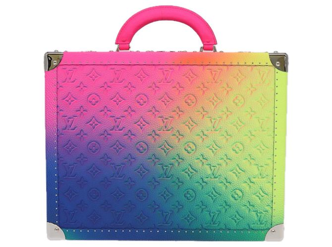 LOUIS VUITTON Taurillon Illusion Cotoville 40 Trunk Multicolor LV Auth yk15763S Multicolore - vista 2