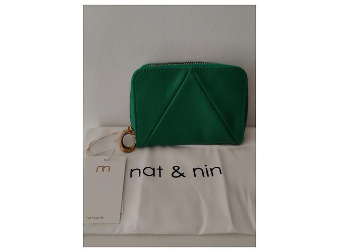 Nine Nat & Nin Green Leather Wallet Dustbag - view 3